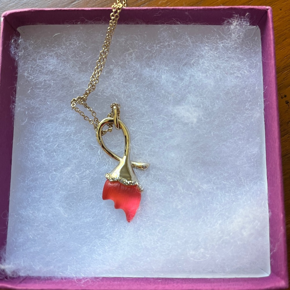 Alexis Bittar lucite abstract tulip pendant necklace